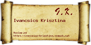 Ivancsics Krisztina névjegykártya