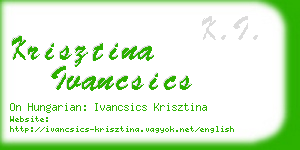 krisztina ivancsics business card